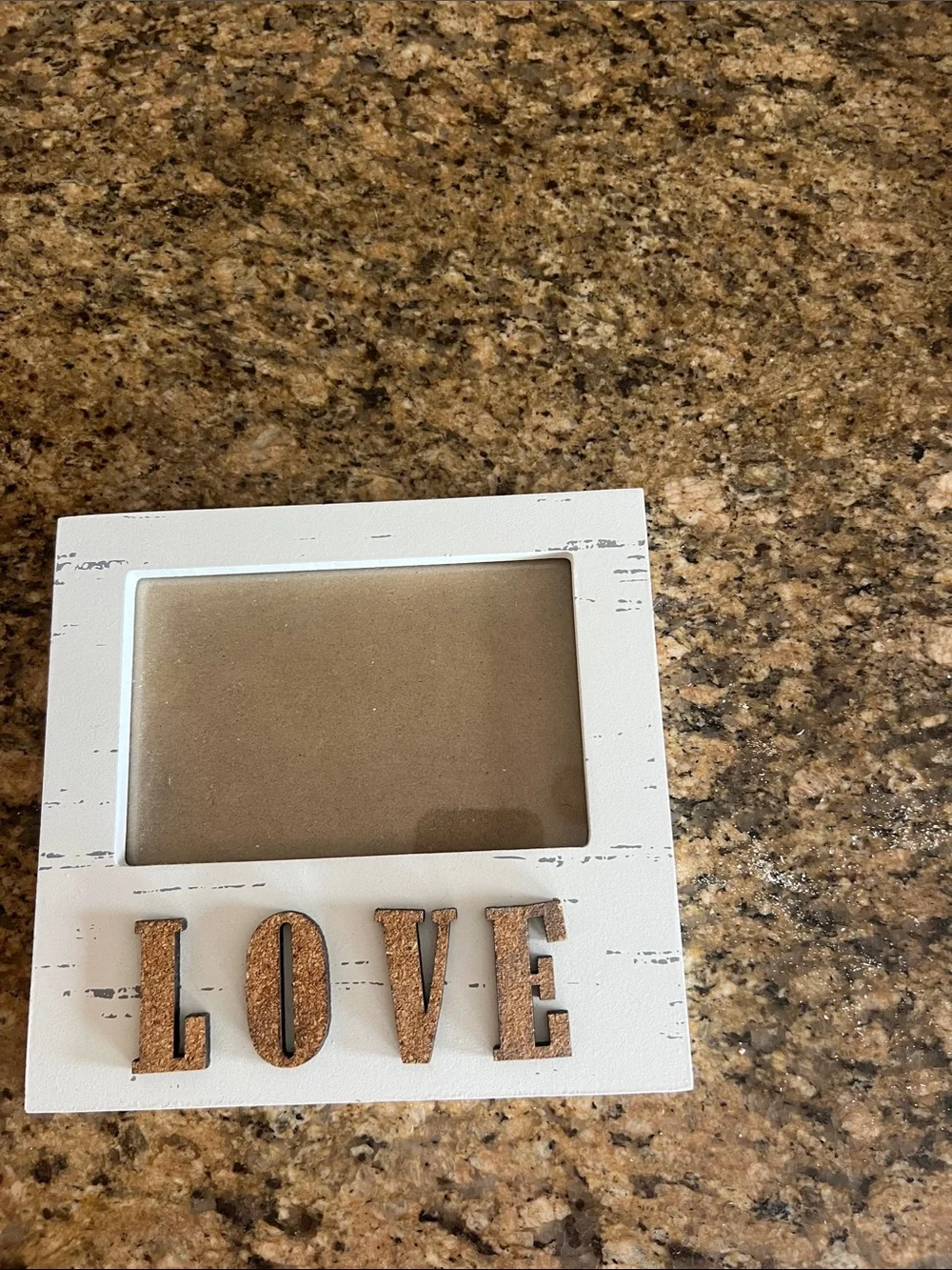 LOVE Photo Frame - White with Brown Letters
